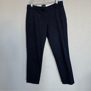 J.Crew Café Capri Navy‎ Floral Eyelet Embroidered Pants Size 6T Office